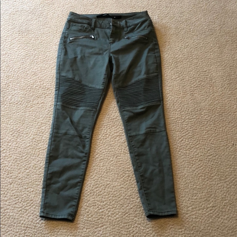 Olive green skinny jeans